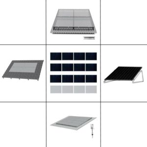 3 reihiges Befestigungssystem für Solarmodule, Montage zur Quer Verlegung für 3 Module für Dachpfanne