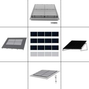 3-reihiges Befestigungssystem für Solarmodule, Montage zur Quer Verlegung für 3 Module für Trapezblechdach