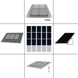 3 reihiges Befestigungssystem für Solarmodule schwarz, Montage zur Hochkant Verlegung für 3 Module für Trapezblechdach