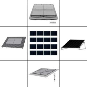 4-reihiges Befestigungssystem für Solarmodule, Montage zur Quer Verlegung für 4 Module für Trapezblechdach