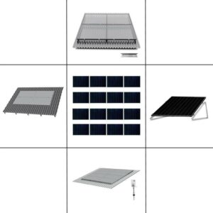 4 reihiges Befestigungssystem für Solarmodule, Montage zur Quer Verlegung für 4 Module für Trapezblechdach