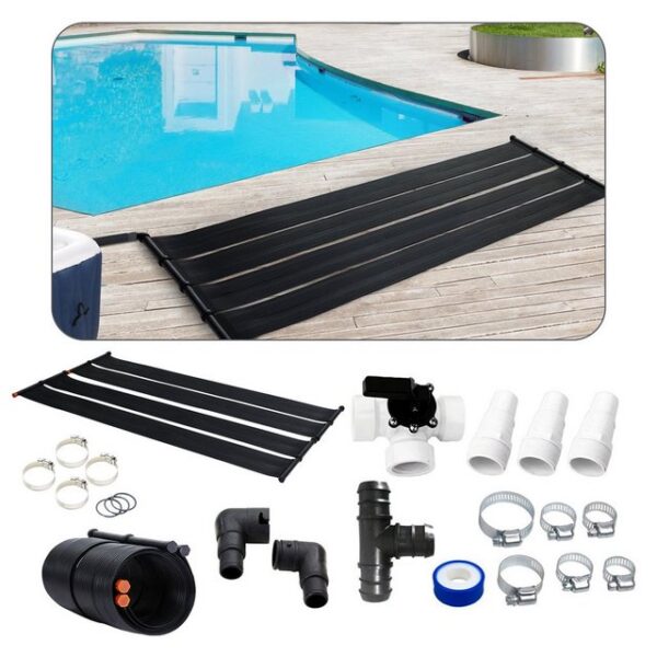 Arebos Pool-Solarkollektor Solarheizung, Poolheizung, Solarmatte, Solarabsorber, Bypass Set, (Set, 100-St., inkl. Bypass - Set), Beliebig erweiterbar, inkl. Bypass-Set