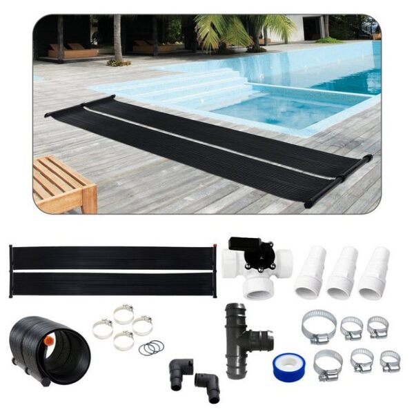 Arebos Pool-Solarkollektor Solarheizung, Poolheizung, Solarmatte, Solarabsorber, Bypass Set, (Set, 12-St., inkl. Bypass - Set), Beliebig erweiterbar, inkl. Bypass-Set