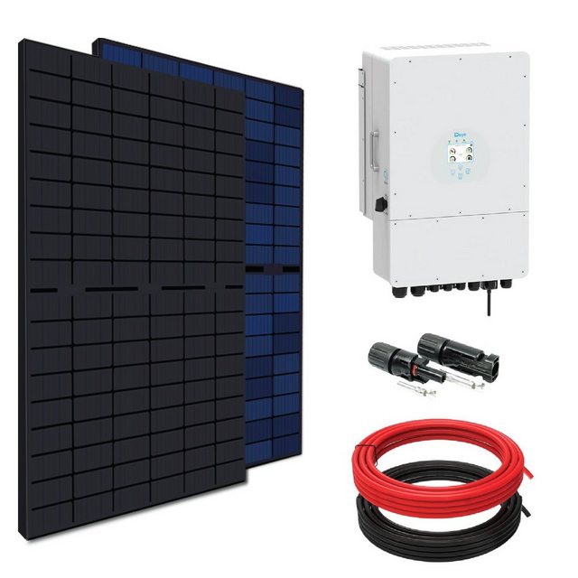 Campergold Solaranlage 8600W Photovoltaik Solaranlage Set mit 20x430W Bifaziale Solarmodule, 8600,00 W, Monokristalline, (Komplettset, und 8kW Deye Hybrid-Wechselrichter), Balkon-Solaranlage steckerfertig für Ihr Haus Mini-PV Anlage