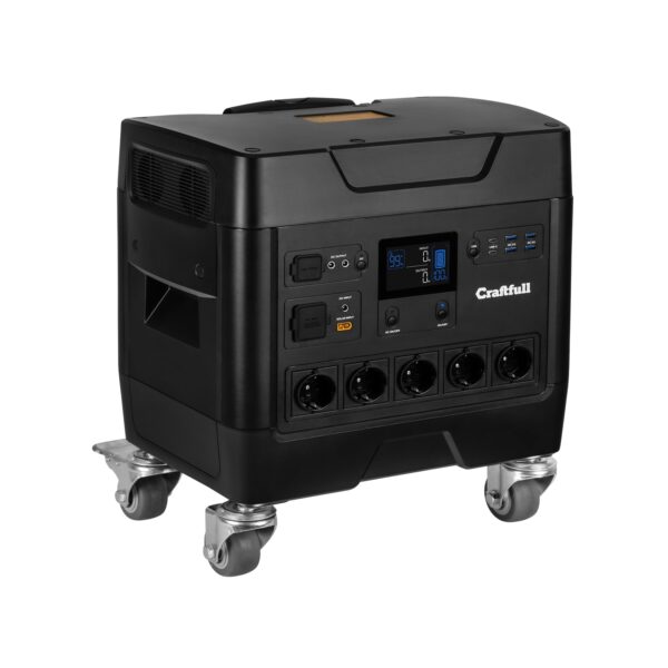 Craftfull Powerstation Fast Charge PS3600, 2.000 Watt, Trolley-Funktion, LiFePO4, USB, 12 V, 230 V