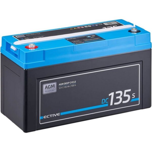 ECTIVE ECTIVE Deep Cycle AGM Batterie 12V 135Ah m Display für Wohnmobil Batterie