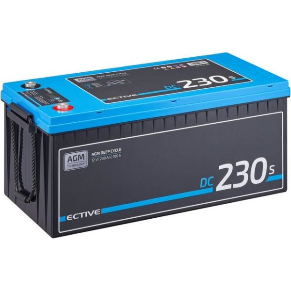 ECTIVE ECTIVE Deep Cycle AGM Batterie 12V 230Ah m Display für Wohnmobil Batterie