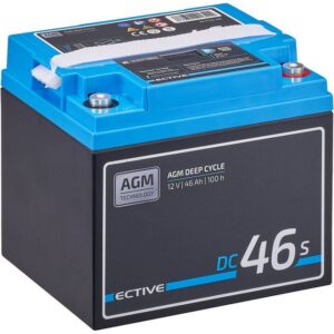 ECTIVE ECTIVE Deep Cycle AGM Batterie 12V 46Ah m Display für Wohnmobil Batterie