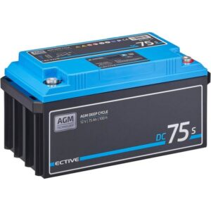 ECTIVE ECTIVE Deep Cycle AGM Batterie 12V 75Ah m Display für Wohnmobil Batterie