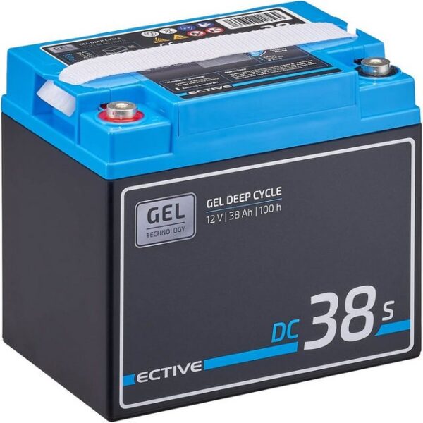 ECTIVE ECTIVE Deep Cycle Blei Gel Batterie 12V 38Ah Wohnmobil Solar Camper Batterie