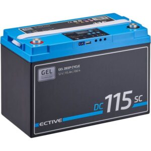 ECTIVE ECTIVE Deep Cycle Gel Solar Batterie 12V 115Ah mit Laderegler Batterie