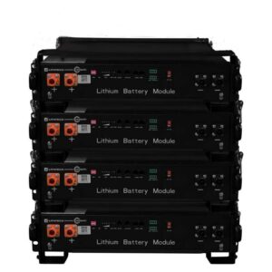 Lithium Solar Stromspeicher LiFePo Batterie Lithtech TE-2000 2,4-12 kWh 48V 4 Stück (9,6 kWh) mit Rack