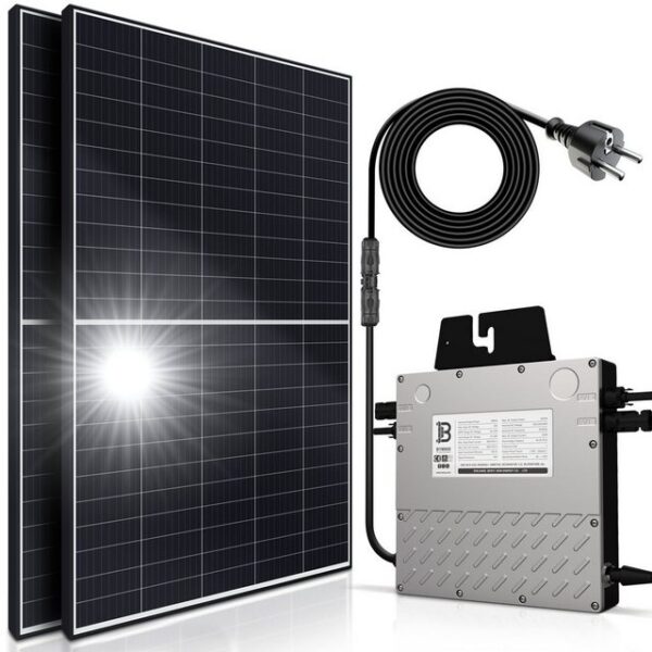 SUNNIVA Solaranlage Balkonkraftwerk Set 1100 W / 800 W, Monokristallin, (Beny Micro Inverter 800W, 5m Anschlusskabel, Solarkabel, Balkon Mini-PV Anlage), genehmigungsfrei Solarpanel Solarmodul Photovoltaikanlage