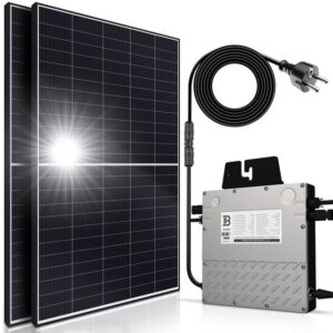 SUNNIVA Solaranlage Balkonkraftwerk Set 830 W / 800 W, Monokristallin, (Beny Micro Inverter 800W, 5m Anschlusskabel, Solarkabel, Balkon Mini-PV Anlage), genehmigungsfrei Solarpanel Solarmodul Photovoltaikanlage