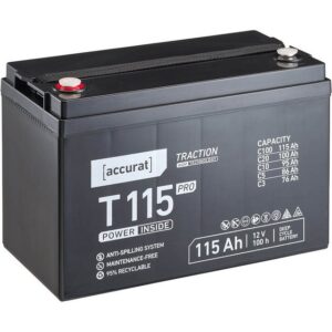 accurat AGM Solarbatterie 12V 115Ah für Wohnmobil Solaranlage Batterie