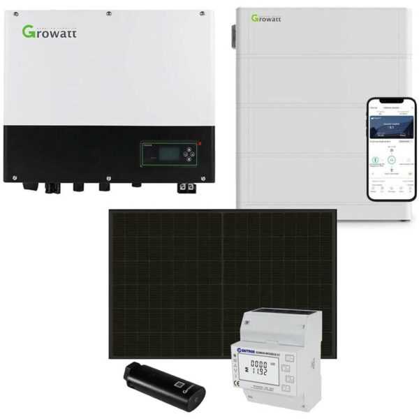 10kWp pv 0% MwSt §12 iii UstG Komplettanlage mit Solarmodulen und 7,6kWh Speicher - Growatt