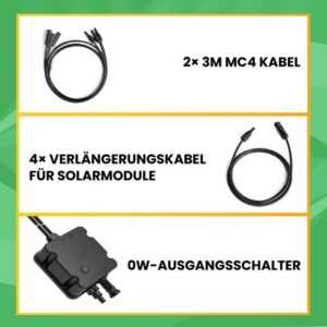 Campergold Solaranlage 2000W/1720W/1600W/860W/1000W Balkonkraftwerk mit Speicher, Monokristalline mit 2000W Solaranlage und Hoymiles HMS-1800W-4T Wechselrichter inkl Anker E1600 Solarbank und 10m Wielandstecker