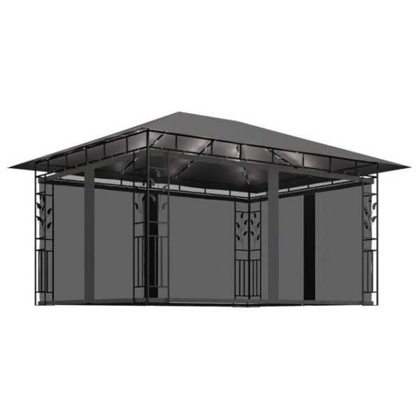 DOTMALL Pavillon mit Moskitonetz & LED-Lichterkette, (Set), BxT: 400x300 cm