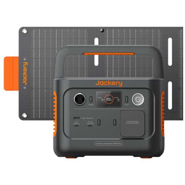 Jackery - Solargenerator 300 Plus 40 w Mini, 288Wh Tragbares Powerstation mit 40 w buchgroßem Solarpanel, LiFePO4-Batterie mit 300 w Leistung für