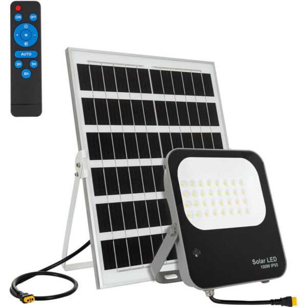 LED-Flutlichtstrahler Solar 100W 170lm/W IP65 mit Fernbedienung Neutrales Weiß 4500K 90º