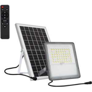 Ledkia - LED-Flutlichtstrahler Solar 10W 100lm/W ip 65 mit Fernbedienung Kaltes Weiß 6000K - 6500K 60º38 mm