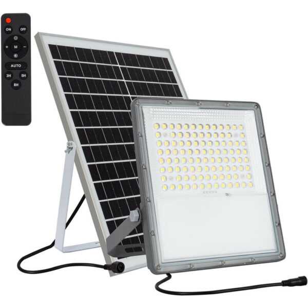 Ledkia - LED-Flutlichtstrahler Solar 20W 100lm/W ip 65 mit Fernbedienung Kaltes Weiß 6000K - 6500K 60º44 mm