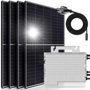 SUNNIVA Solaranlage 1720/1600W Balkonkraftwerk BIFACIAL, 1600,00 W, (DEYE 1600W Micro-Wechselrichter Wifi Upgradebar Drosselbar, 4x 430W Solarmodule, Solaranlage mit 5m Anschlusskabel, Solarkabel, Photovoltaikanlage), Balkon Mini-PV Anlage genehmigungsfrei Inverter, Solarpanel Solarmodul