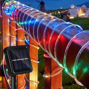 Solar Lichtschlauch Draht Garten Lichterkette led Lichterschlauch-Bunt-10m - Bunt - Tolletour