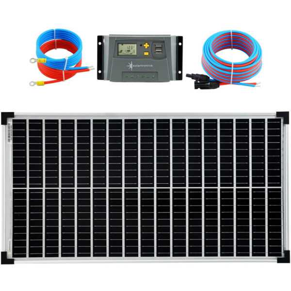 Solar Set 50 Watt 12V Mono Laderegler 10A Kabel 5 Meter Set Solaranlage