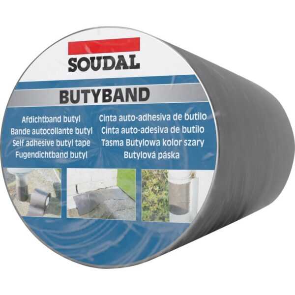 Soudal Butyband Aluminium elasto-plastisches Dichtband Anschlussband Rolle 225mm x 10m