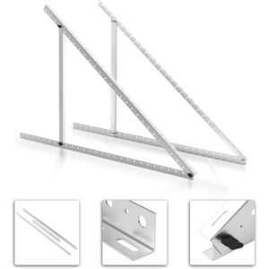 Swanew - Solarpanel Flachdach Halterung PV-Modul Aufständerung Balkonkraftwerk bis 104 cm Neigungswinkel verstellbar 0-90° - Silber