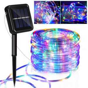 TolleTour Solar Lichterketten Lichtschlauch 8 Modi Lichter fuer Party Garden Home Festival Decoratio,Bunt,12m 100 LED - Bunt