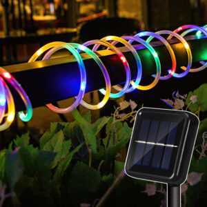 TolleTour Solar Lichtschlauch Draht Garten Lichterkette LED Lichterschlauch-Bunt-20m - Bunt