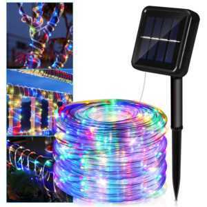 Vingo - 12 m Solar Lichterkette Lichtschlauch led Lichterkette 8 Lichtmodi Party Garten Innen Außen Deko Weihnachtsbeleuchtung - Bunt