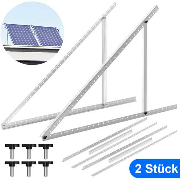 Vingo - 2x 41 zoll/104cm Solarhalterung Solarpanel Halterung 90°Einstellbares Solarmodulhalterung Solarmodul Halterung Mobile Solaranlage Flachdach