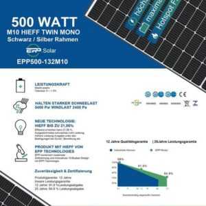 enprovesolar Solaranlage 2000W Balkonkraftwerk Komplettset inkl. 500W Solarmodule, Monokristallin