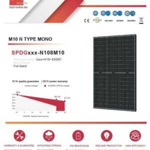 enprovesolar Solaranlage 36x Sunpro 430W M10 N Type Mono Bifacial Schwarz Solarmodul