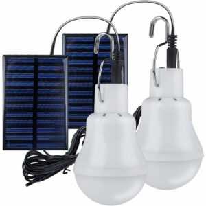 tragbare Solar-Campingleuchten, LED-Solarbirne, Solar-Notfalllampe, Gartenlaterne, Solarbeleuchtung mit Haken, Glühbirnen-Panel für Camping, Angeln,