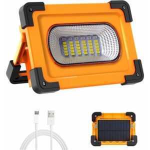 50W led Baustrahler Akku,Tragbares Solar led Arbeitsleuchte Werkstattlampe Tragbar Outdoor Flutlicht , usb Wiederaufladbares for Autoreparatur,