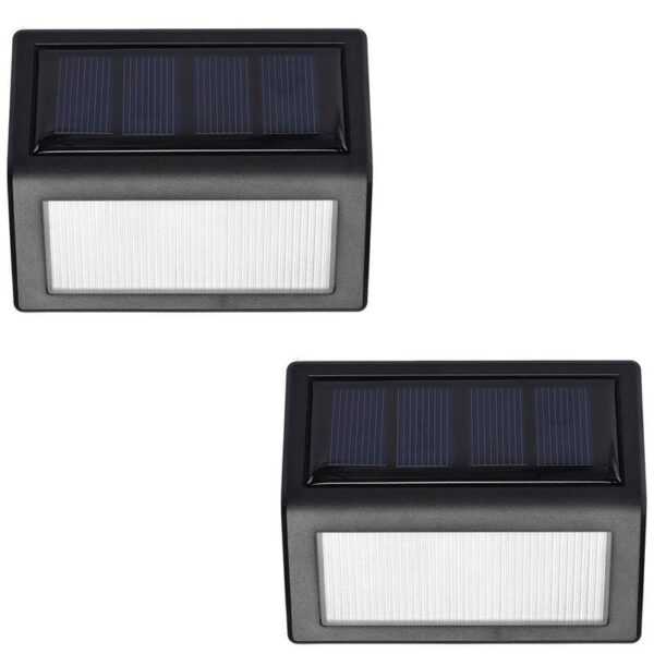 Amirror Smart Ug - Solar-Außenleuchten, 6 LED-Solar-Wegleuchten, Garten-Hintertür-Sicherheitsleuchten, weißes Licht, 2 Packungen