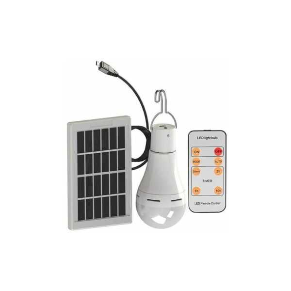 Amirror Smart Ug - Solarbetriebene LED-Glühbirne - tragbare USB-Laterne, Lampe, Strahler, Innenbereich, Büro, Küche, Lesen, mit Solarpanel für