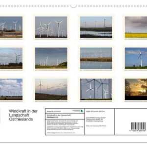 CALVENDO Wandkalender Windkraft in der Landschaft Ostfrieslands (Premium, hochwertiger DIN A2 Wandkalender 2023, Kunstdruck in Hochglanz)