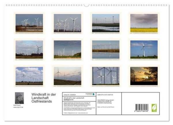 CALVENDO Wandkalender Windkraft in der Landschaft Ostfrieslands (Premium, hochwertiger DIN A2 Wandkalender 2023, Kunstdruck in Hochglanz)