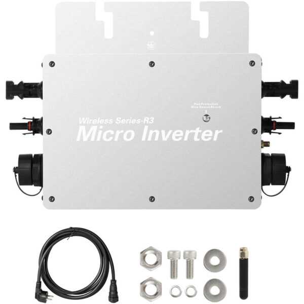 Dewin - Mikro-Wechselrichter, MPPT-Solar-Grid-Tie-Wechselrichter, Photovoltaik-Stromversorgungssystem-Wechselrichter mit WiFi-APP-Überwachung,