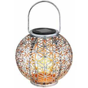 Etc-shop - Solar Lampe Outdoor Solarleuchte orientalisch led Solar Laterne Außen, Lichteffekt Lebensblume, 1x led warmweiß, DxH 20x29 cm, Terrasse