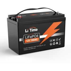 Litime - 12V 100Ah LiFePO4 Batterie Lithium Akku 100A bms 1280Wh 4000-15000 Tiefzyklus-Standby-Stromversorgung, passend für Solarenergie und