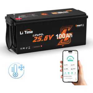 Litime - Batterie Lithium Akku LiFePO4 12V 200Ah plus, Eingebautes 200A bms, 400015000 Deep Cycles, Max 2560W Ausgangsleistung, 10 Jahre Lebensdauer,