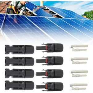 Lycxames - Solar-Stecker, MC4-Stecker, PV-Stecker, Solar-Photovoltaik-Stecker, männliche/weibliche Solarpanel-Kabelanschlüsse, wasserdichte Dichtung,