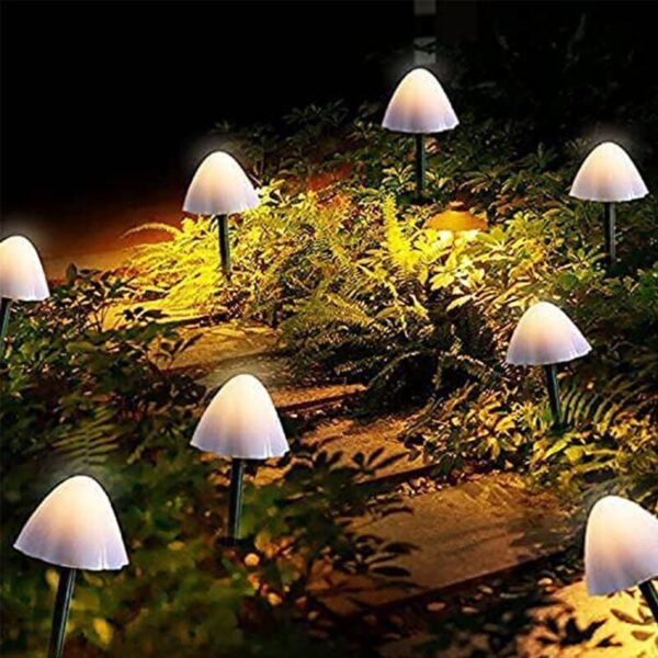 Multi-Mode-Solar-Pilz-Lichterkette für Garten, Terrasse, Landschaft, Rasenweg, Hochzeitsfeier