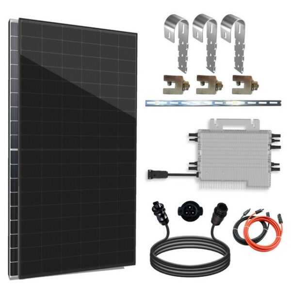 SOLAR-HOOK etm Solaranlage 1720W Balkonkraftwerk Set, (Balkongeländer Eckig PV Montage), Deye Wechselrichter 1600W SUN-M160G4-EU-Q0